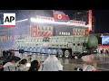 North Korea S Kim Jong Un Displays New Long Range Missile At Military Parade