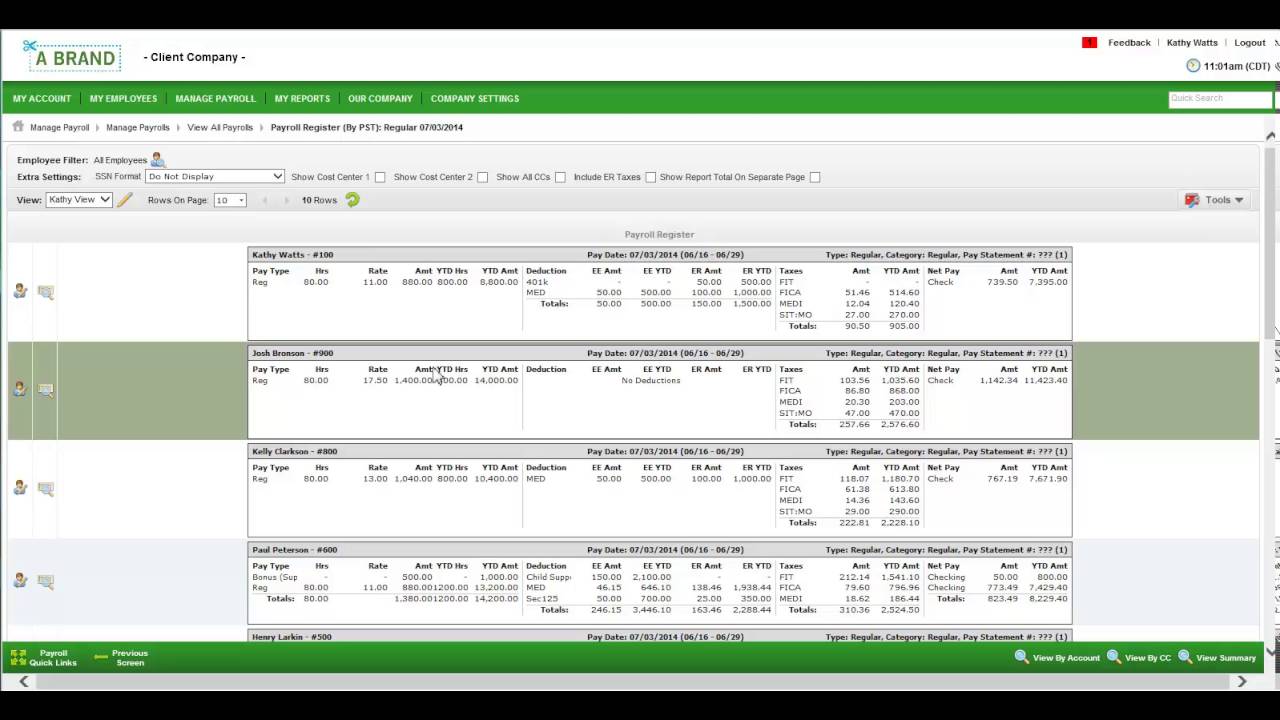 Spectrum Payroll Overview