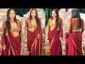 Tanisha Santoshi S Royal Red Saree With Golden Blouse Steals The Spotlight At Wedding Reception