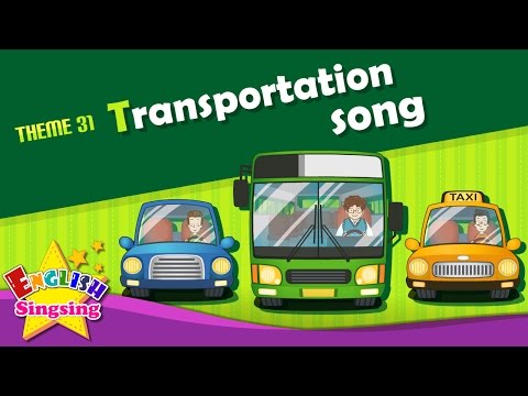 Theme 31. Transportation song - car bus taxi - The Wheels on the Bus | Learning English for Kids
