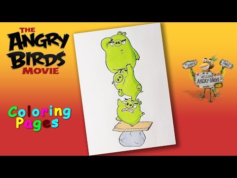 How to Draw pigs from Angry birds movie. Angry birds Coloring Pages for kids. Video