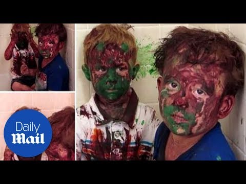 Brothers are covered in paint –Daily Mail
