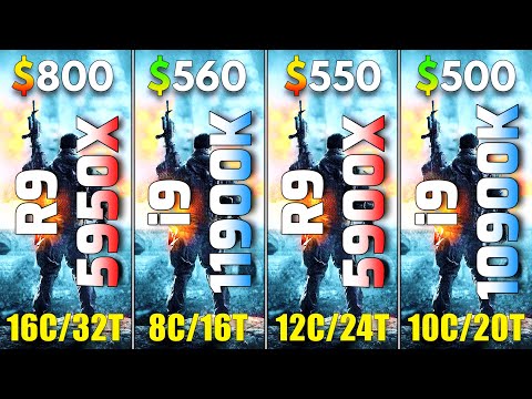 Ryzen 9 5950X vs Core i9 11900K vs Ryzen 9 5900x vs Core i9 10900K | PC Gaming Tested