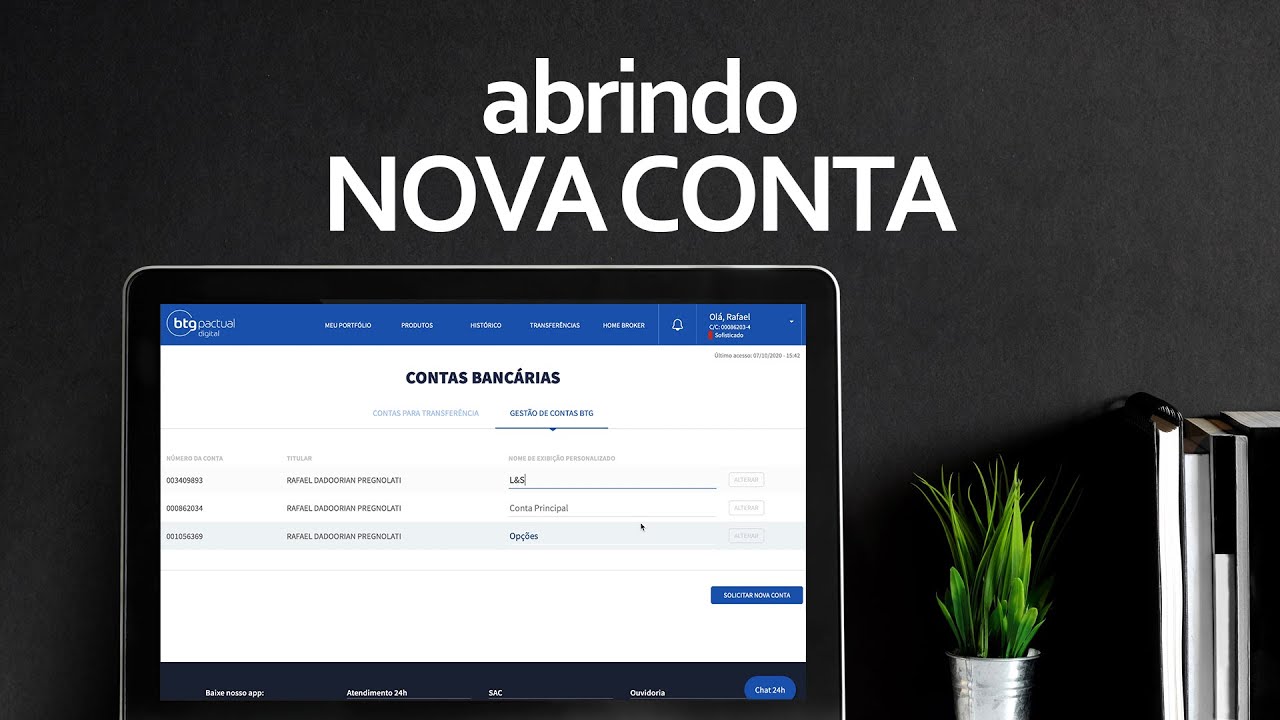 Como abrir mais de uma conta de investimento no BTG?