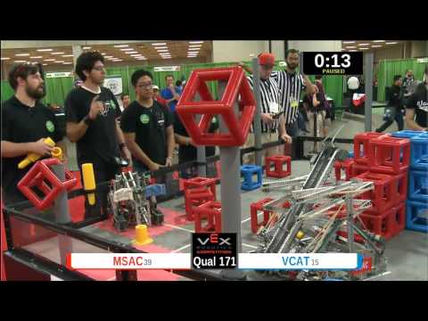 2015 VEXU Q171 - MSAC vs VCAT - 43 to 53-Division Div-VEX U-VEX Worlds 2015