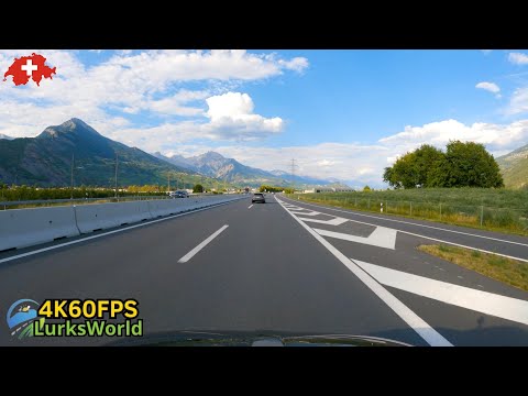 Driving in Switzerland - Aigle To Sierre A9 - 4K60 Swiss Alps Road Trip