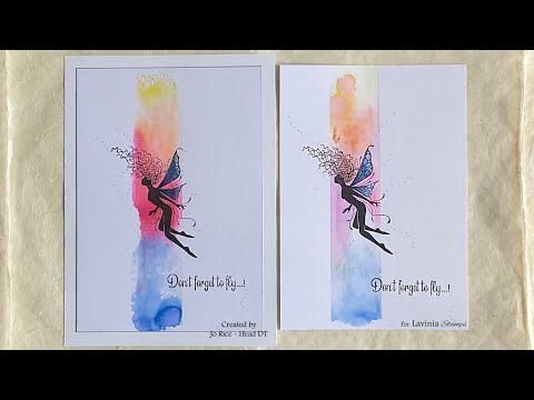 Colourful Celeste by Jo Rice #laviniastamps #cardmaking #kuretake