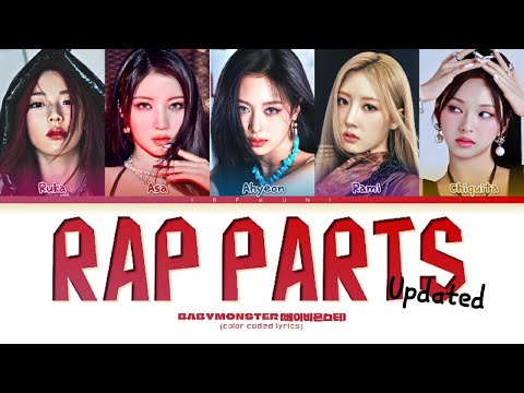 [UPDATED] BABYMONSTER - ALL RAP PARTS (Batter Up to GHOST) (Color Coded Lyrics) READ the description