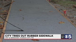 Kansas City tries out rubber sidewalk in effort to reduce shifting, cracking