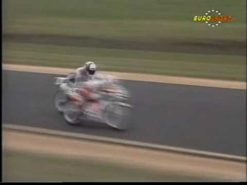 125cc 1990 Phillip Island Spaan tries to punch Gresini during race