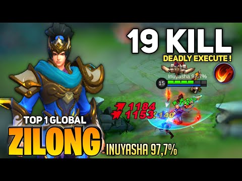 19 KILL! Zilong Execute Instant Kill [Top 1 Global Zilong] By Inuyasha 97,7% - Mobile Legend