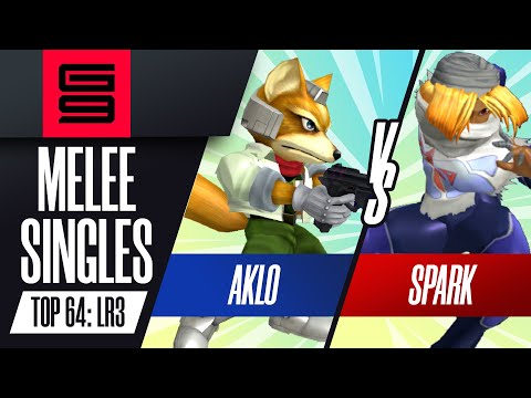 Aklo (Fox) vs Spark (Sheik) - Melee Singles Top 64: Losers Round 3 - Genesis 9