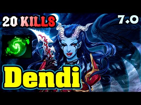 NaVi Dendi - 20 KILLS - Queen of Pain Amazing gameplay - patch 7.0 - dota 2