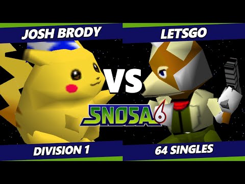 SNOSA 6 - LETSGO (Fox) Vs. Josh Brody (Pikachu) Smash 64 - SSB64