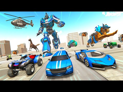 US Police Tiger Robot Car Game