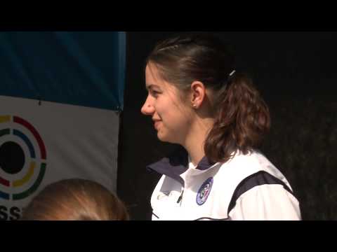 Podium and Interview (ENG) with Petra ZUBLASING (ITA) - ISSF World Championship 2014, Granada (ESP)