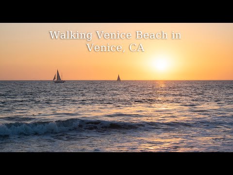 Sunset Walk on Venice Beach in Venice California in 4K 60FPS