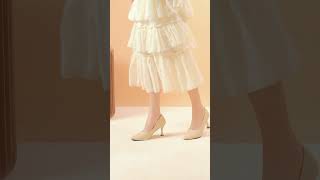 Giày cao gót MWC - 4218 Cao Gót Nữ Mũi Nhọn Bít Gót,Gót Nhọn Xoắn Cách Điệu Thời Trang