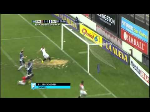 Gol de Achucarro. Chacarita 2 - Guaraní 0. Fecha 35. B Nacional 2015. FPT