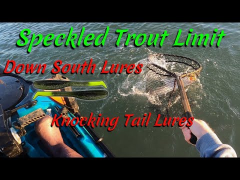 Speckled Trout Limit Down South & Knocking Tail Lures Kayak Fishing South Texas