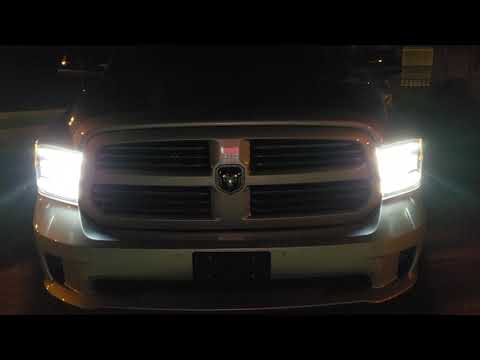 2009-2018 Ram Morimoto XB LED Headlights at night.