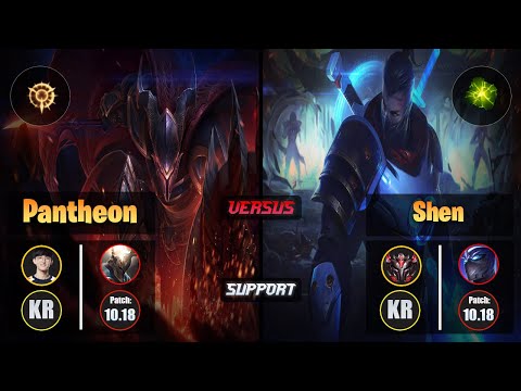 Naehyun PANTHEON (Support) [Press the Attack] VS SHEN - Grandmaster KR Patch 10.18