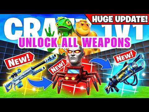 NEW WEAPONS CRAZY 1V1 FFA ALL GUNS & RIDES MAP FORTNITE CREATIVE -  PART 44 @hozzy