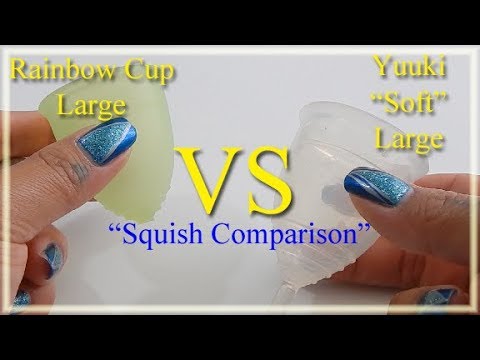 Rainbow Cup Lg vs Yuuki Soft Lg "Squish" - Menstrual Cups