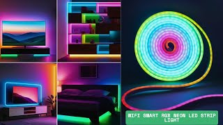 ✨ WiFi Smart RGB Neon LED Strip Light | Gaming Room Setup 💡 WS2811 RGB Lights #LEDStripLights #Home
