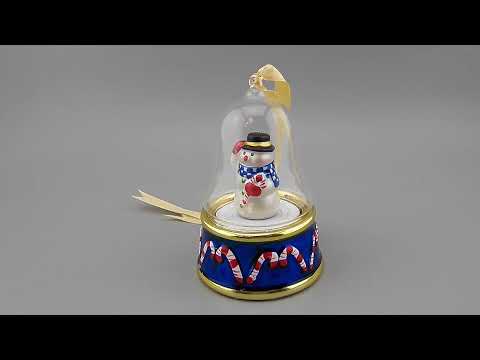 Mr. Christmas Snowman Glass Snow Globe Ornament Music Box Decor 5"