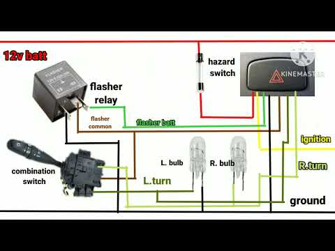HAZARD LIGHT AND SIGNAL LIGHT WIRING. (flasher,combination switch and hazard switch connection)