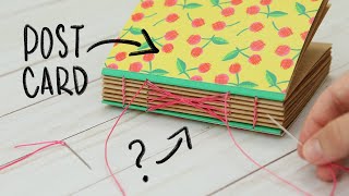 Bookbinding with Postcards & Mystery Method?