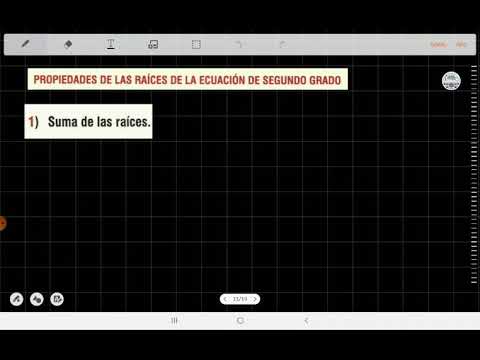Propiedades de las raíces de la ecuación de segundo grado (suma y multiplicación)