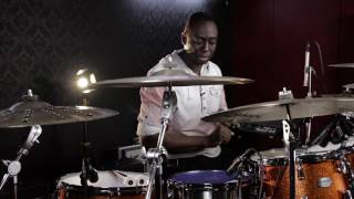 Larnell Lewis demos Evan Drum Heads