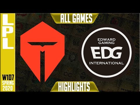 TES vs EDG Highlights ALL GAMES | LPL Spring 2020 W1D7 | Top Esports vs Edward Gaming