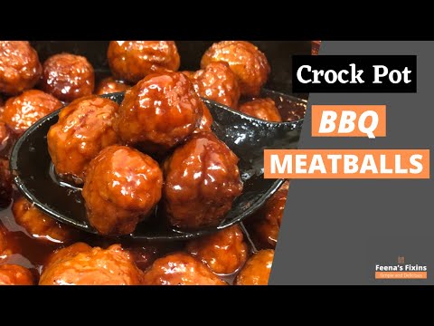 Crock Pot BBQ Meatballs - ONLY 3 Ingredients - SO Simple!!