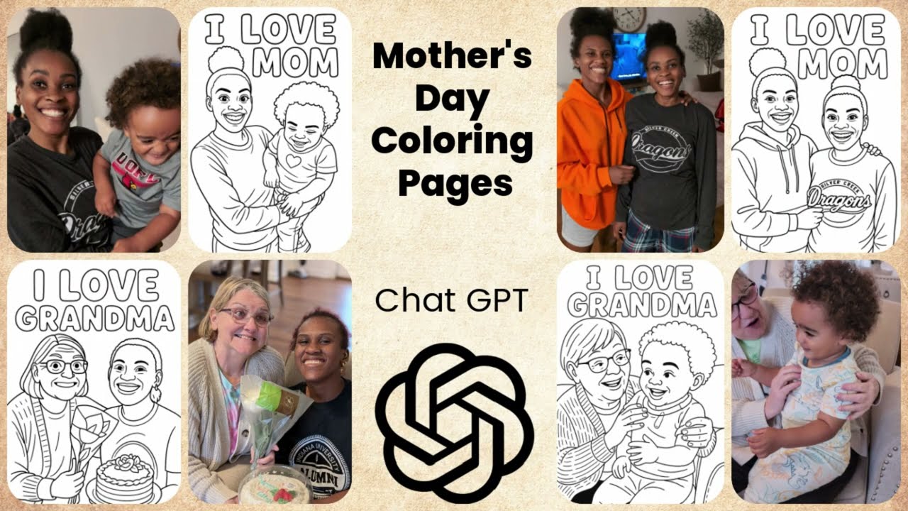 Mothers Day Coloring Pages - Custom Photo to Personalized Craft - Chat GPT