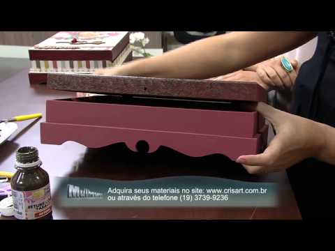 Mulher.com 21/11/2014 - Caixa de bijuterias scrap decor por Marisa Magalhães parte 1