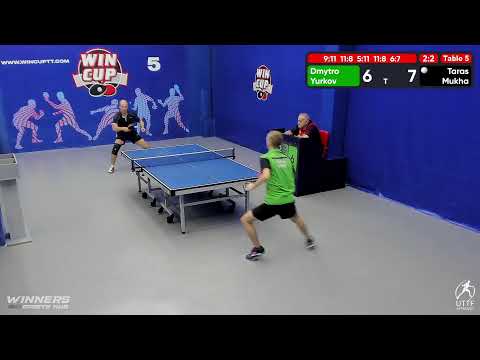 16:00  Юрков Дмитрий 2-3 Муха Тарас  стол 5  ЮГ-4  09.08.22