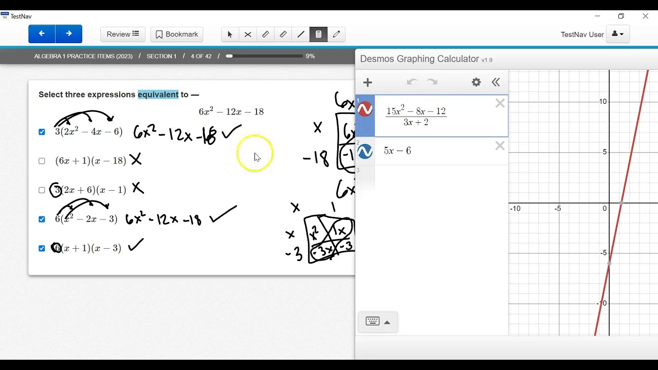 Virginia Algebra 1 Practice SOL 2023 on TestNAV