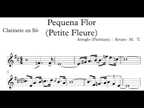 Pequeña Flor - Petite Fleur - Score Clarinette Bb Partitura