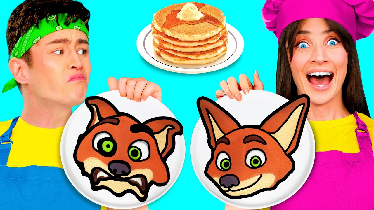 パンケーキアートにチャレンジ | 素晴らしいらしい食べ物のハック BaRaDa Challenge