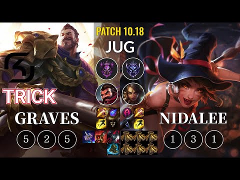 SK Trick Graves vs Nidalee Jungle - KR Patch 10.18