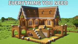 【マイクラ建築】オークのサバイバルベースの作り方【Minecraft】【建築講座】