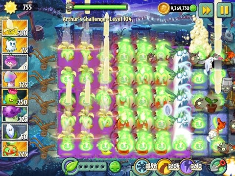 Plants vs Zombies 2 Arthur's Challenge Epic Hack Level 104 Banana Power & Jack O' Ghost
