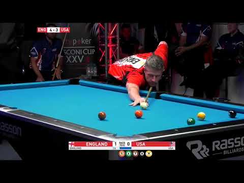 England Vs USA - Warm up for next week's Mosconi Cup 2018 9 Ball Pool Part 3/4