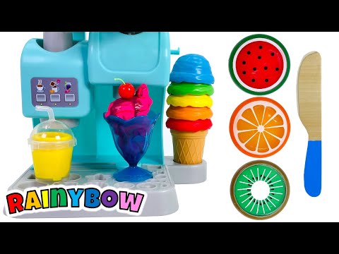 Pretend Play Toy Kitchen | Create & Learn with Play Doh Ice Cream | Preschool Learning Video