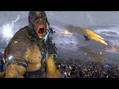 THE EMPIRE and DWARFS vs WARRIORS OF CHAOS - Warhammer TotalWar cinematic battle