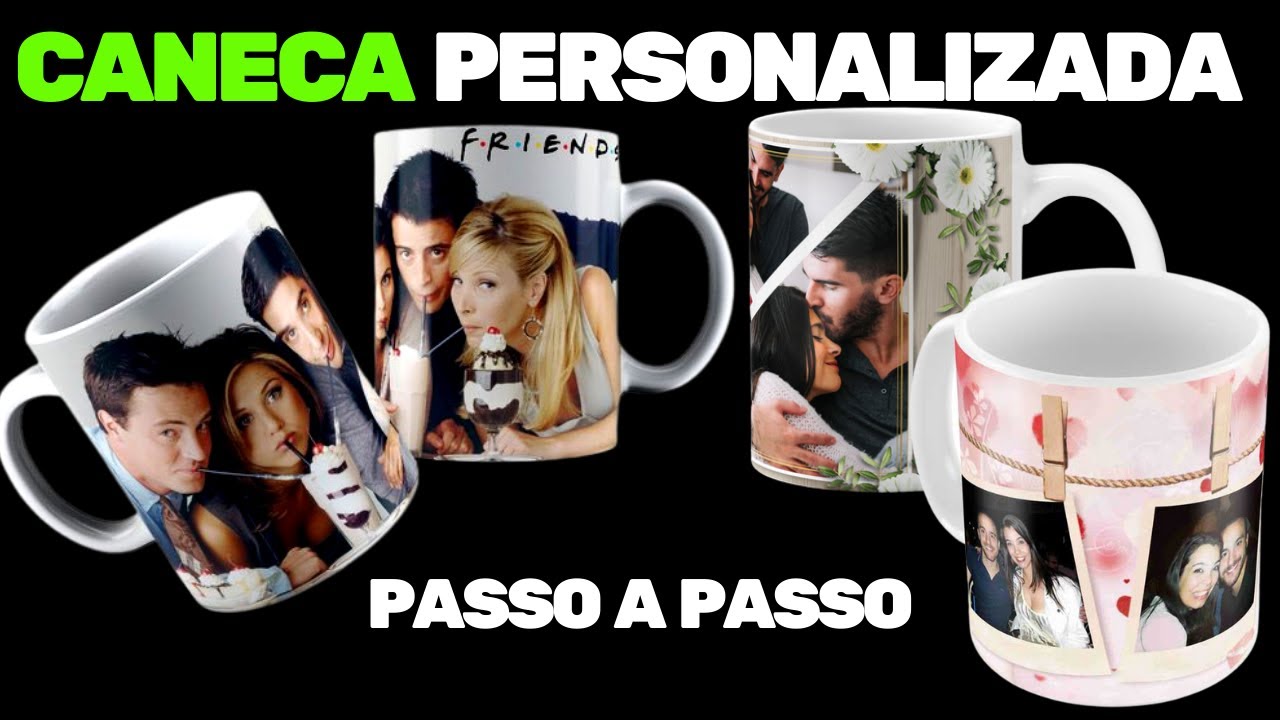 COMO FAZER CANECAS COM FOTOS / Canecas personalizadas do dia das mães / passo a passo da arte