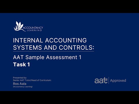 Internal Accounting Systems and Controls (INAC): AAT Sample Assessment 1 - Task 1 (of 5)